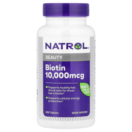 Natrol Natrol, Natrol, Βιότιν, Maximum Strength, 10,000 mcg, 200 Tablets