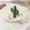 Cactus Ceramic Ring Holder with Aloe Design Golden 5