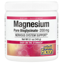 Natural Factors, Magnézium bisglicinát, Tiszta, 200 mg, 4.2 oz (120 g)