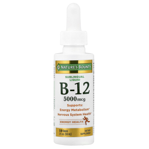 Nature's Bounty, Υποδόρια Λίπος, Βιταμίνη B12, 5,000 mcg, 2 fl oz (59 ml)