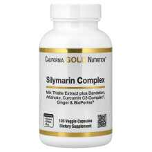California Gold Nutrition, Silymarin Complex, Milk Thistle Extract Plus Dandelion, Artichoke, Curcumin C3 Complex, Ginger, and BioPerine, 120 Veggie C