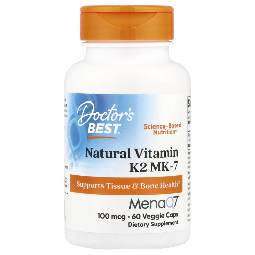Doctor's Best, Φυσική Βιταμίνη K2 MK-7 με MenaQ7, 100 mcg, 60 Φυτικά Φύλλα