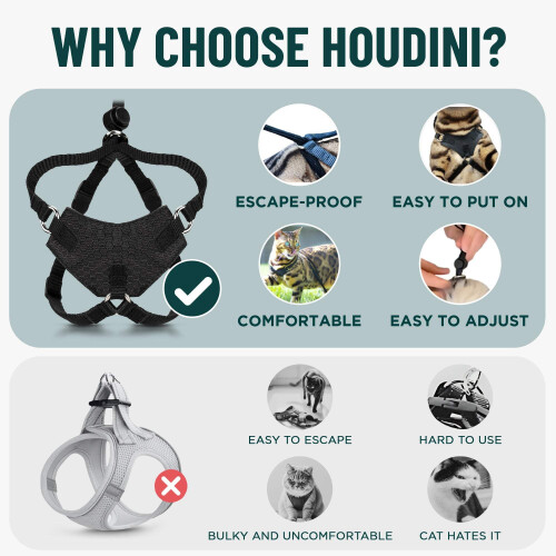 Escape Proof Cat Harness and Leash Set 1 Pack 2