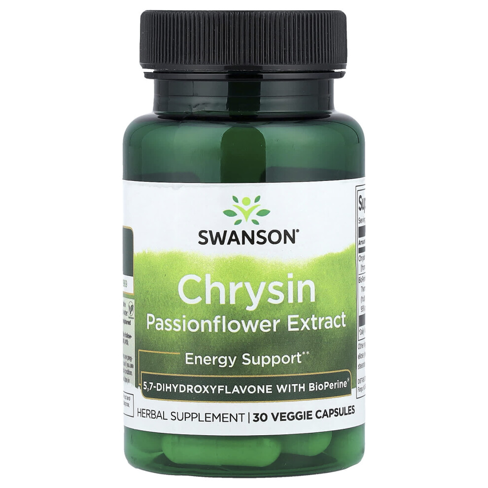 Swanson , Chrysin Passionflower Extract, 30 Veggie Capsules