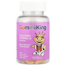 GummiKing, Calciu + Vitamina D pentru Copii, 60 Gummies