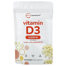 Micro Ingredients, Vitamin D3 , 5.000 IU, 500 Softgels