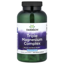 Swanson, Triple Magnézium Komplex, 400 mg, 300 tablettá