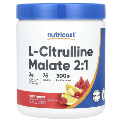 Nutricost, L-Citrulline Malate 2:1, Φρούτα Πουνς, 10.7 oz (300 g)