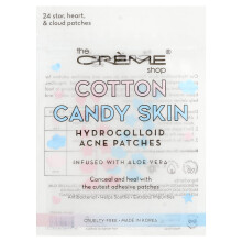 The Creme Shop, Cotton Candy Haut, Hydrokolloid-Akne-Patches, Stern, Herz & Wolke, 24 Patches