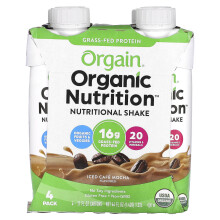 Orgain, Nutrição Orgânica, Shake Nutricional, Café con Gelado, 4 Embalagens, 11 fl oz (330 ml) Cada