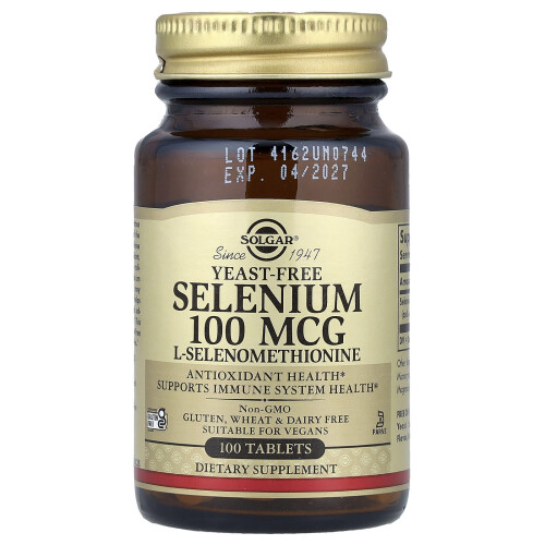 Solgar Solgar, Selenium, Yeast-Free, 100 mcg, 100 Tablets