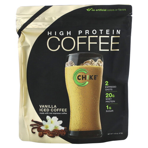Chike Nutrition, Café con Proteínas Alta, Vanilla, 14.6 oz (413 g)