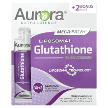 Aurora Nutrascience, Mega-Pack+, Liposomaalinen Glutatiioni, 750 mg, 32 Pakkaa, 0,68 fl oz (20 ml) Kummassakin