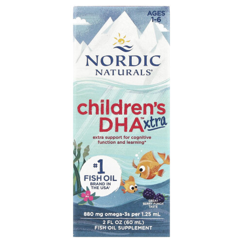 Nordic Naturals Νορδική Φύση, Παιδική ΔΗΑ Extra, Ηλικίες 1-6, Φράουλα Πουντς, 880 mg, 2 fl oz (60 ml)