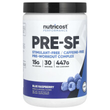 Nutricost, Performance, Pre-SF, Stimulantenvrije Voorbereidingscomplex voor Sporten, Blauw Raspberrie, 16 oz (447 g)