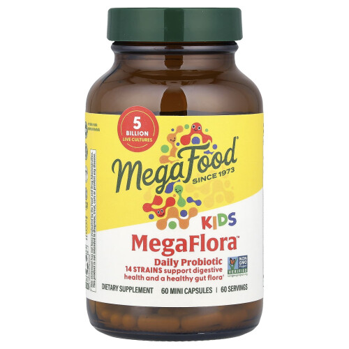 MegaFood, Παιδιά MegaFlora, Daily Προβιοτικό, 5 Billion CFU, 60 Mini Φύλλα