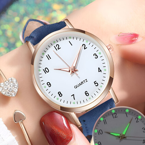 DESIGNICE Δερμάτινο Ρολόι Quartz για Γυναίκες & Άνδρες – Πολύ Μεγάλο Πρόσωπο, Καθημερινό 2
