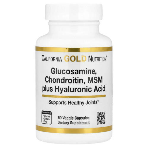 California Gold Nutrition, Γλουκοζαμίνη Χονδρόκτινη, MSM και Υαλουρικό Οξύ, 60 Βοτάνια Φιάλιες