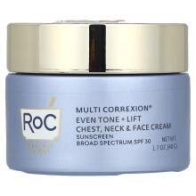 RoC, Multi CorrexionÆ, Even Tone + Lift, Krem na piersi, szyję i twarz z filtrem przeciwsłonecznym, SPF 30, 1,7 oz (48 g)