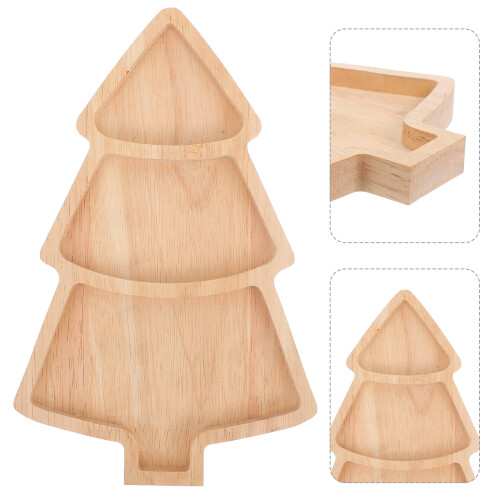 Serviertablett aus Holz in Weihnachtsbaumform (1 Stück) 1
