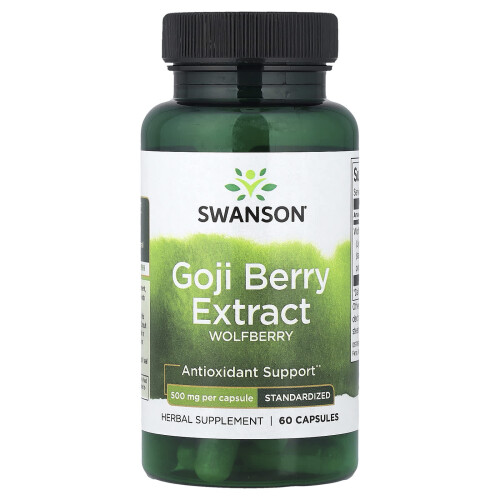 Swanson, Extract de fructe de goji, 500 mg, 60 Capsule