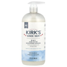 Kirk's, 3-in-1 Hoofd tot Voet Verzorgende Reiniger, Oorspronkelijke Frisse Geur, 32 fl oz (946 ml)