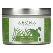 Aroma Naturals, Soy VegePure, Candela in scatola per viaggio, Vitalità, Rosmarino & Eucalipto, 2,8 oz (79,38 g)