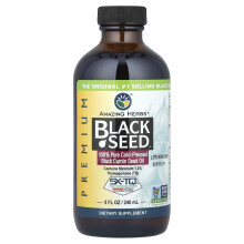 Amazing Herbs, Premium Black Seed, 100% Pure Cold-Pressed Black Cumin Seed Oil, 5 g, 8 fl oz (240 ml)