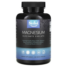 Nested Naturals, Magnézium, Glicinát Kémiai Komplex, 120 vegán kapszula