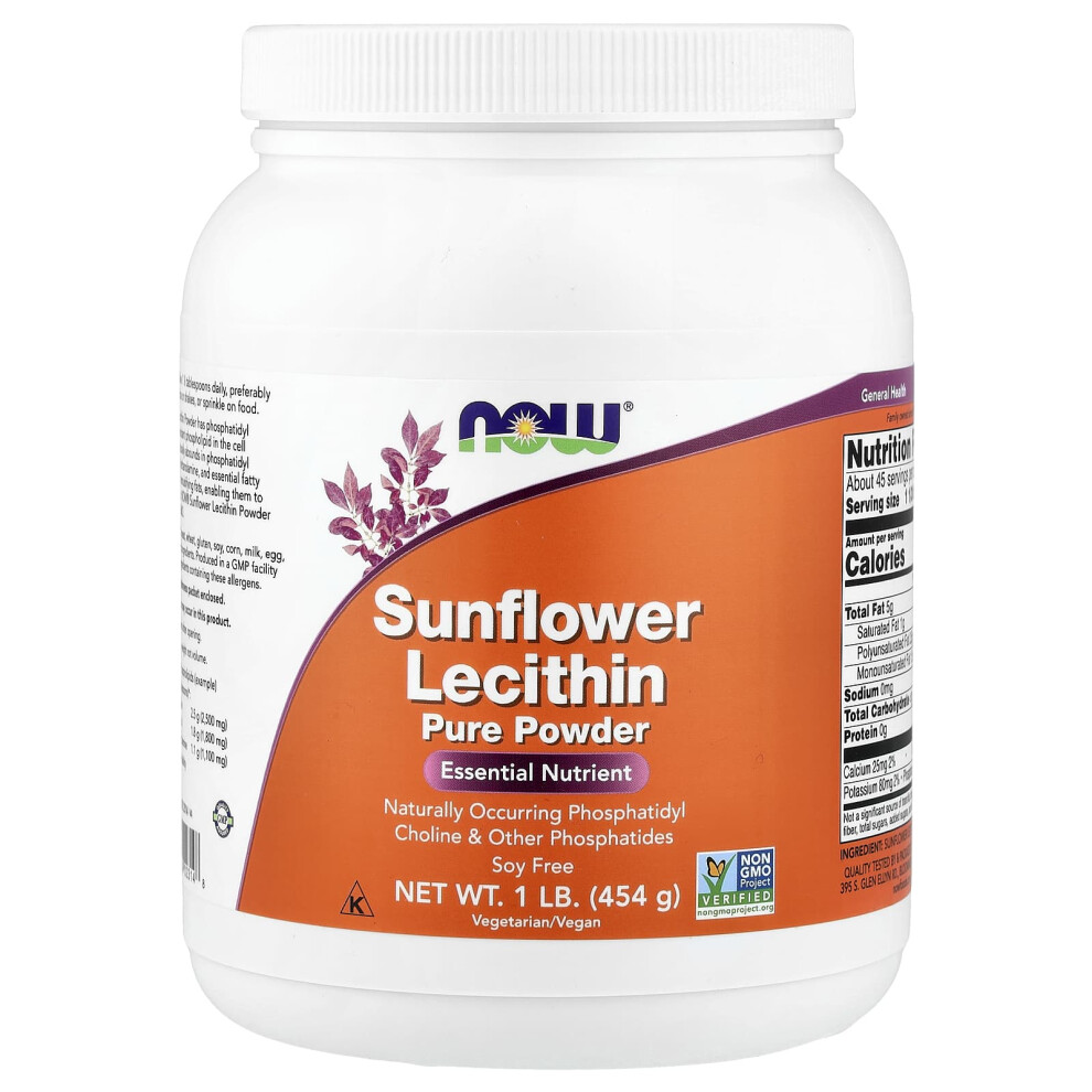 Now Foods Sunflower Lecithin, Pure Powder - 454 Grams