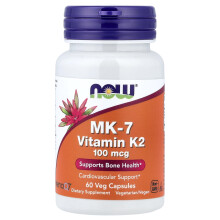 NOW Foods, MK-7 Witamina K-2, 100 mcg, 60 Veg Caps