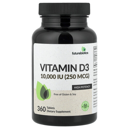 Futurebiotics, Vitamin D3, 250 mcg (10.000 IU), 360 Tabletten