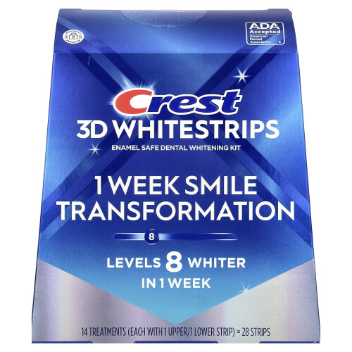 Crest Crest, 3D Whitestrips, Οδοντοπληροφοριακή Πακέτο Λευκανισμού, Glamorous White, 28 Στιγμές