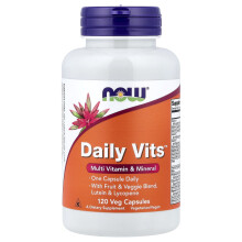 (120 Veg Capsules) NOW Daily Vits Multivitamin & Mineral with Lutein & Lycopene Veg Capsule