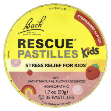 Bach, Rescue Pastilles Kids, Stress Relief, Strawberry, 35 Pastilles, 1.7 oz (50 g)