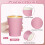 Engångspappersmuggar rosa toning 237 ml set med 4 3
