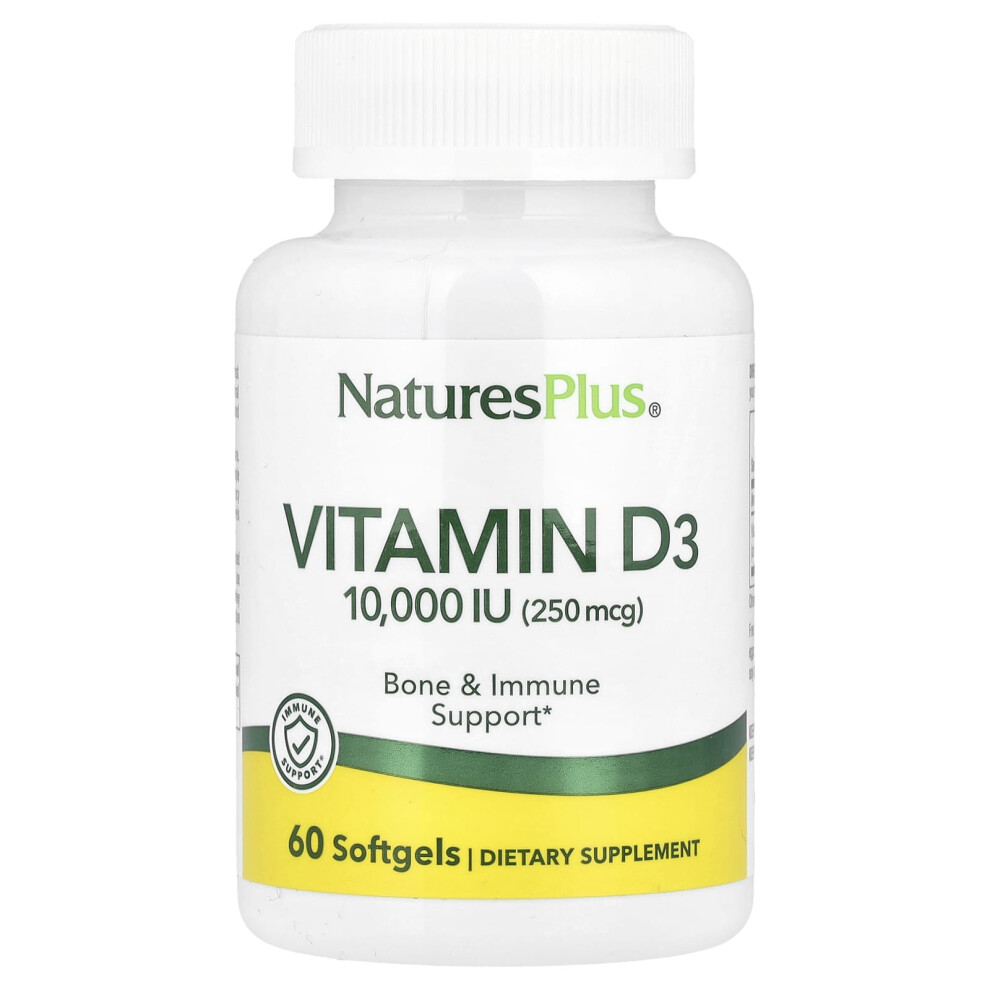 Naturesplus , Vitamin D3, 10,000 Iu (250 Mcg), 60 Softgels