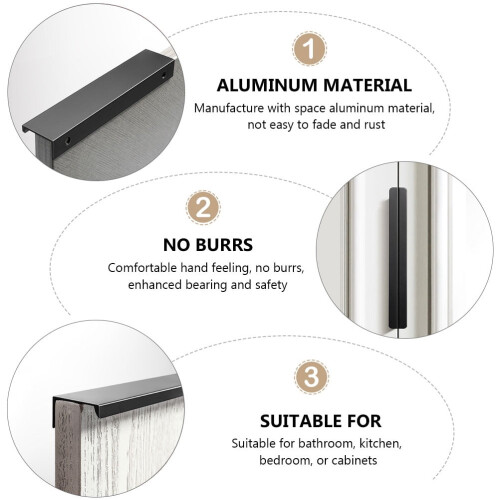 Cabinet Pulls Black Golden Invisible 4 pcs 1