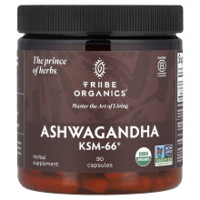 Tribe Organics, Ashvagandha KSM-66, 90 Kapszula (300 mg per Kapszula)