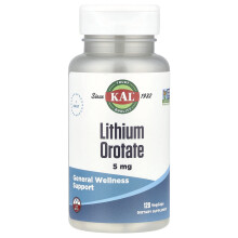 KAL, Orotato di litio, 5 mg, 120 VegCaps
