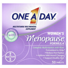 One-A-Day, Nők menopauza formulája, Multivitamin/Multimineral kiegészítő, 50 tabletták