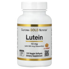 California Gold Nutrition, Luteína com Zexantina, 10 mg, 120 Softgéis Vegetais