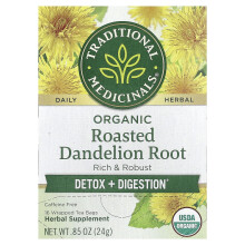 Traditional Medicinals, Organische Gezouten Dandelion Wortel, Koffie Vrij, 16 Verpakte Theezakjes, 0,85 oz (24 g)