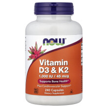 NOW Foods, Vitamin D3 & K2, 240 kapszula