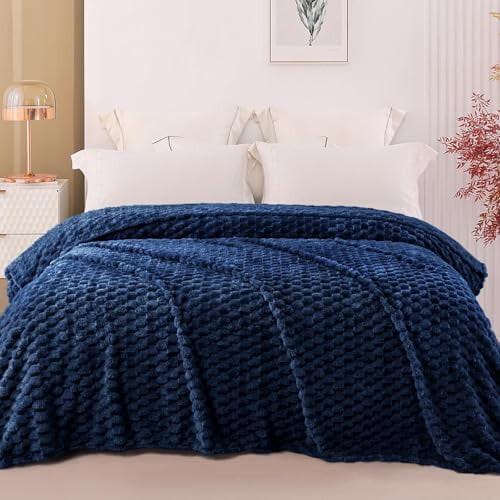 Κουβέρτα Fleece διπλού μεγέθους για κρεβάτι, 60x80 ίντσες κομψή βελούδινη μαλακή 1