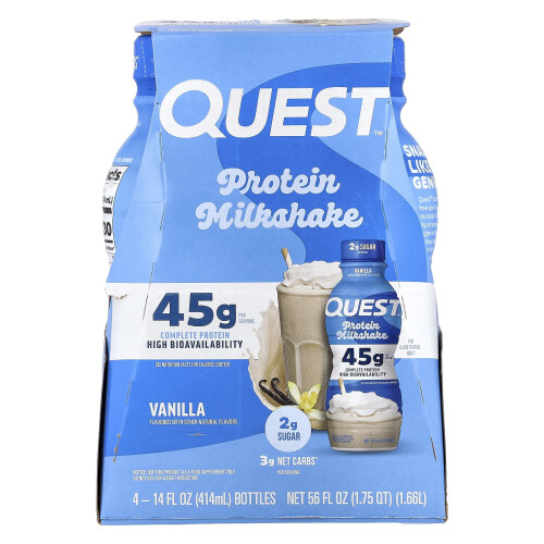 Quest Nutrition, Μίγμα Προτεΐνης, Βανίλια, 4 Φιάλες, 14 fl oz (414 ml) Κάθε