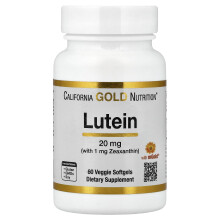 California Gold Nutrition, Luteína con Zeaxantina, 20 mg, 60 Veggie Softgels