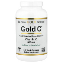 California Gold Nutrition, Gold C, USP Grade Vitamin C, 500 mg, 240 Veggie Kapsuly