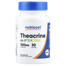 Nutricost, Theacrin mint Teacrine-vel, 60 kapszula (50 mg/ kapszula)