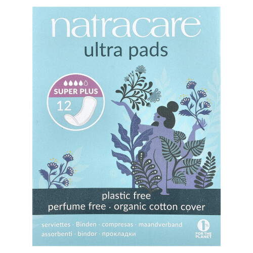 Natracare, Ultra Πάνες, Οργανική Κλωστή Κάλυψη, Super Plus, 12 Πάνες